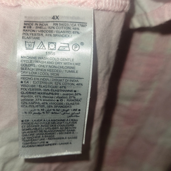 🌸Old Navy Pink Sleeveless Ruffle Trim Smocked Gingham Top - Picture 8 of 9